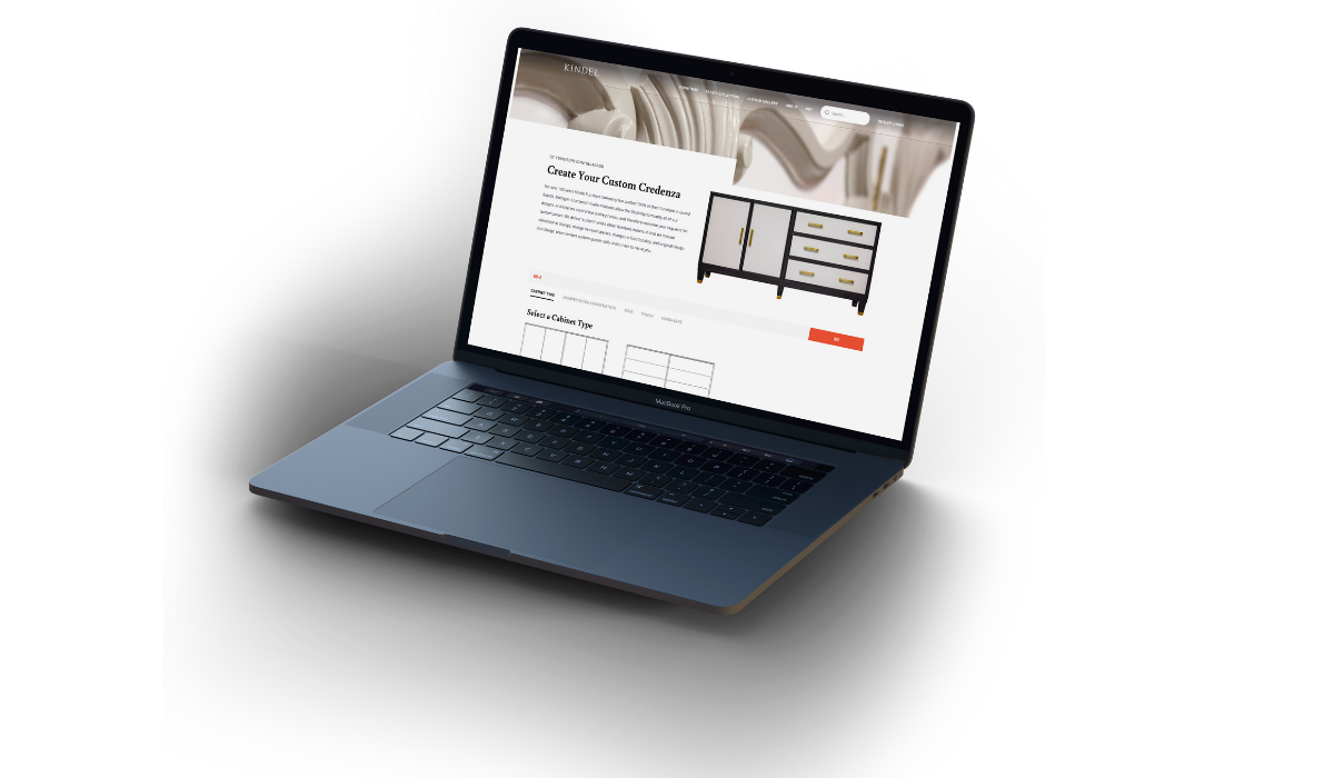 Kindel Furniture website design by SPARK Business Works