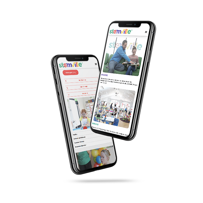 Stemville mobile website on smartphones