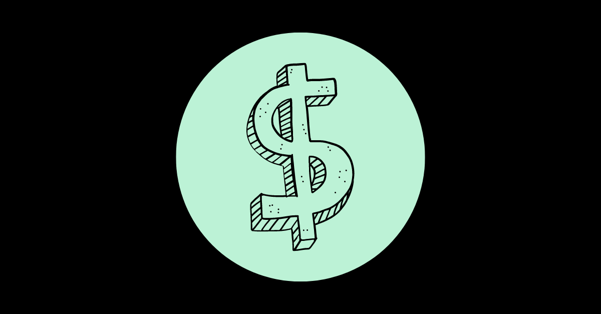 black babkgorund with green money sign